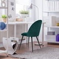 thumbnail image 3 of Dining Chair, Green Velvet, Metal Black legs, Set of 2 Side Chairs, 3 of 9