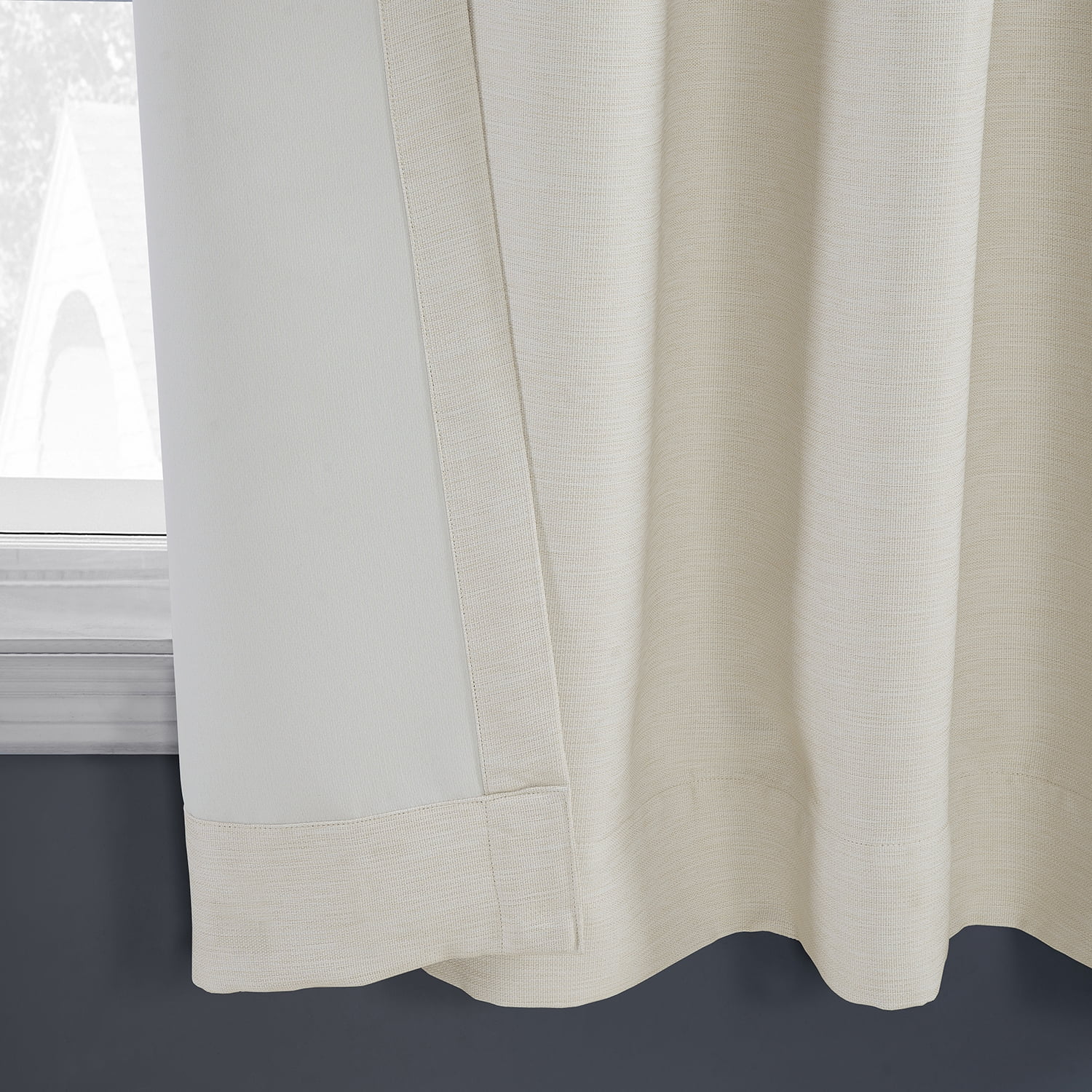 Half Price Drapes Oat Cream Grommet Bellino Textured Faux Linen Room Darkening Curtains For Bedroom & Living Room Curtains(1 Panel), Grommet Curtains 63 Inches Long, 50W X 63L