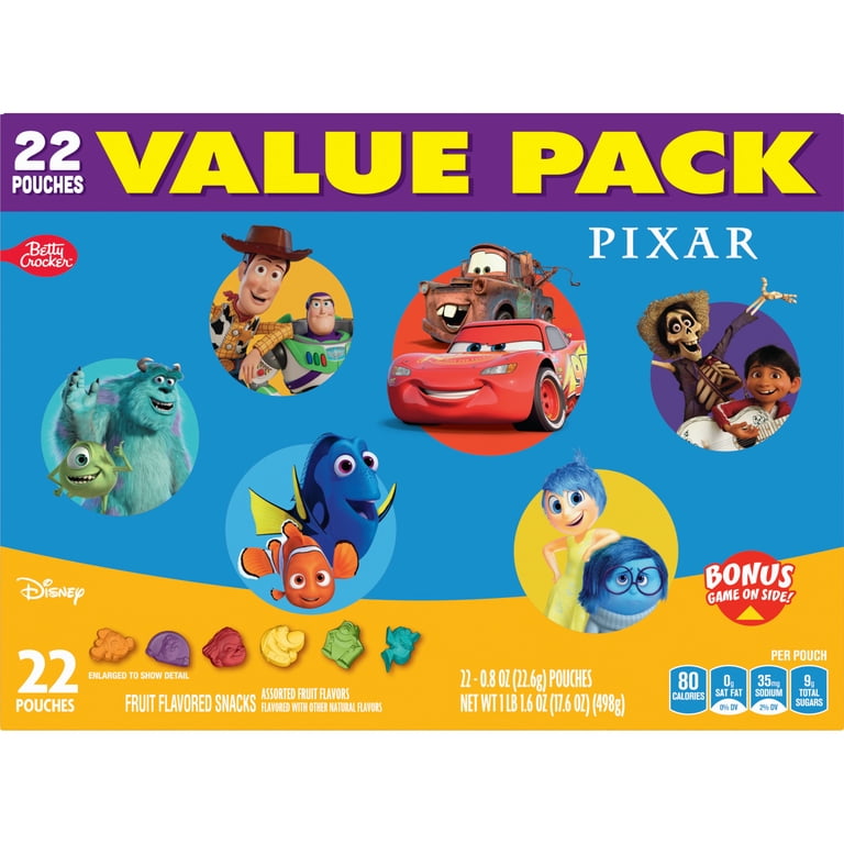6 pack) Disney Pixar Fruit Flavored Snacks, Gluten Free, Kids
