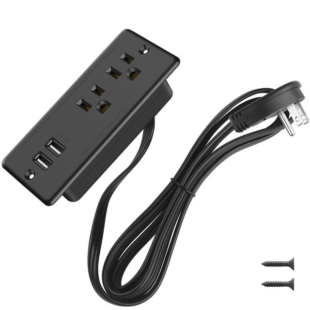 Regleta de alimentación empotrada HHSOET con conectores USB 2 AC y 2 puertos USB