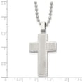 thumbnail image 2 of FJC Finejewelers Stainless Steel Polished Laser cut Cross 22in Necklace 22 Inches x 21 mm, 2 of 6