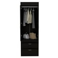 thumbnail image 5 of Bowery Hill 2 Drawer Contemporary Engineered Wood Lisboa Armoire in Black, 5 of 9