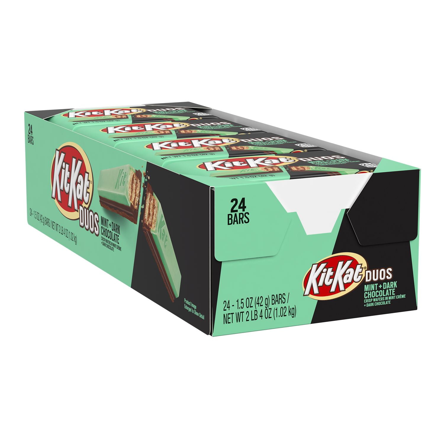 Kit Kat Duos, Mint and Dark Chocolate Standard Candy Bar Box, 1.5 Oz