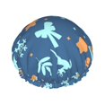 thumbnail image 1 of YFYANG Women's Double Waterproof Shower Cap, Blue Christmas Pattern Reusable Hair Cap for All Hair Styles and Head Sizes, 1 of 9