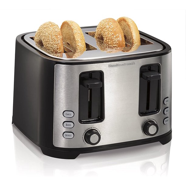 Hamilton Beach 4 Slice Extra Wide Slot Toaster With Defrost And Bagel Functions Shade Selector Toast Boost Auto Shutoff And Cancel Button Black 24633 Walmart Com Walmart Com