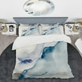 thumbnail image 2 of Designart "Sapphire Blue Celestial Scene IX" Abstract Liquid Ink Bedding Covert Set - Modern Blue Abstract Bed Set With 2 Shams, 2 of 6
