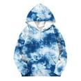 thumbnail image 3 of ATOGUTA Girls Fleece Lined Hoodie Size 5T-15 Thick Graphic Tie Dye Sweatshirt with Pocket Cute Pullovers Tops Dark Blue, 3 of 5