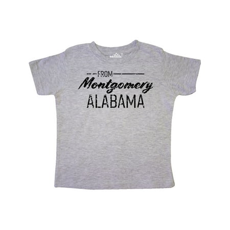 

Inktastic From Montgomery Alabama in Distressed White Text Gift Toddler Boy or Toddler Girl T-Shirt