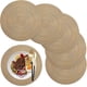 thumbnail image 1 of Manteles Individuales, Mantel Individual Redondo PP Trenzado Juego de 6 Lavables Resistentes al Calor Antideslizantes, 36cm, Color Café, 1 of 5