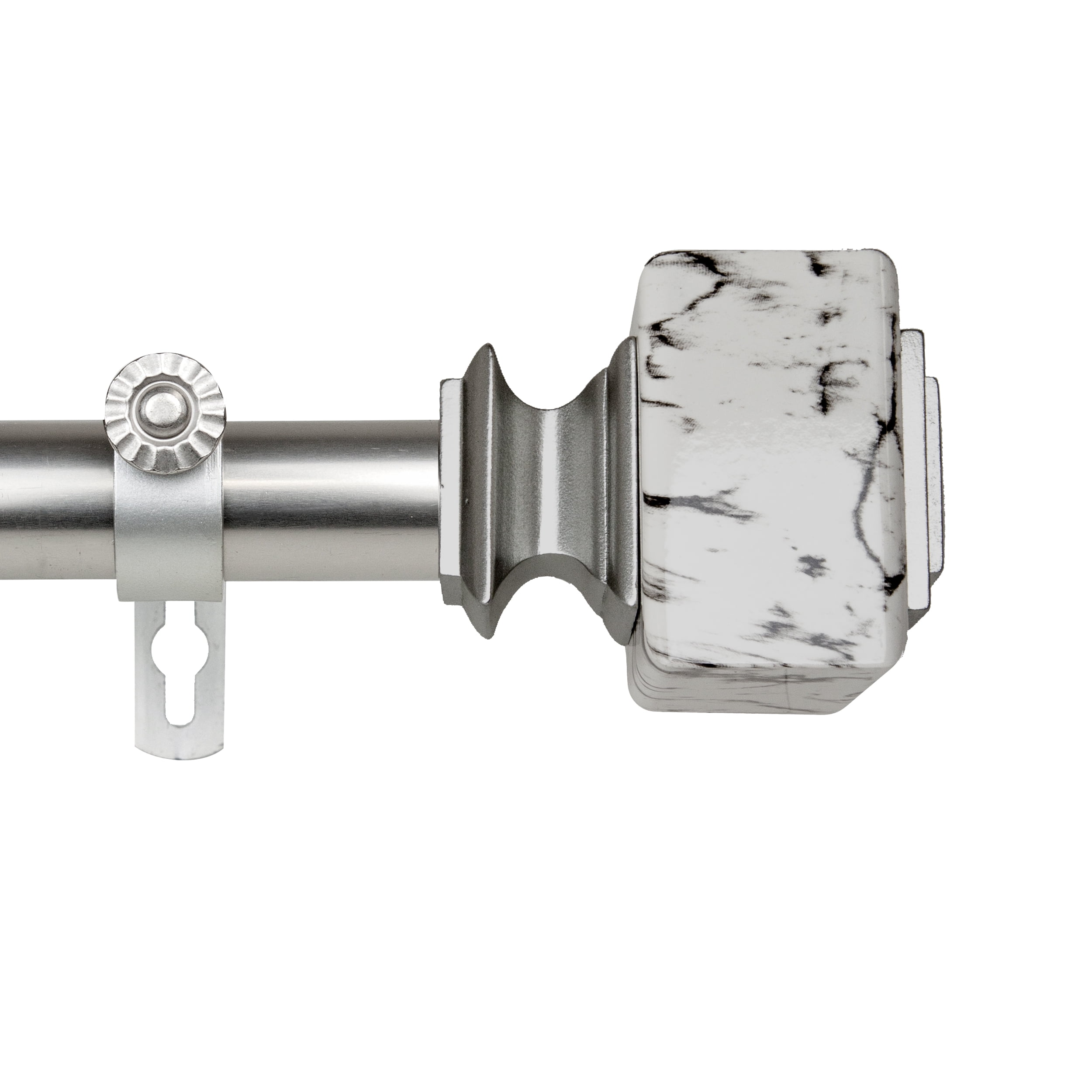 Brielle 1" Single Curtain Rod, 48-84 inches- Satin Nickel