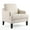 Beige-Accent Chair, variant on Ktaxon Modern Accent Chair, Linen Single Sofa with Wood Legs, Reading Armchair for Living Room, Bedroom, Office Green
