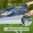 thumbnail image 6 of Pioneer Flower Floral Print Pattern Square Fitted Tablecloth with Elastic Edge,Square Table Cover,Washable Elastic Table Cover for Home Kitchen Party Decor 34"x34", 6 of 6