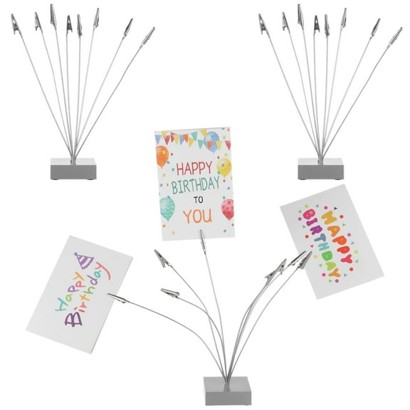 3 Pcs Tree Style Alligator Clip Holders Multi-Head Metal Crocodile Clip Table Holders Card Photo Memo Display Stands