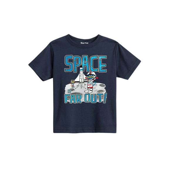 Pete The Cat - Space Is Far Out - Toddler Short Sleeve Graphic T-Shirt