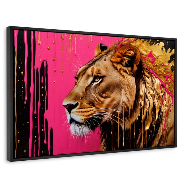 Cuadro Decorativo Canvas Revolution Marco Flotante Melena Majestuosa 90x60 Marco negro