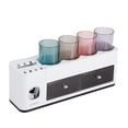 thumbnail image 2 of Automatic toothpaste squeezer rack Toothbrush Storage Rack Inverted Magnetic Adsorption Toothbrush Holder Toothpaste Squeezer 4 Clear Black Cups ANGGREK Otros, 2 of 8