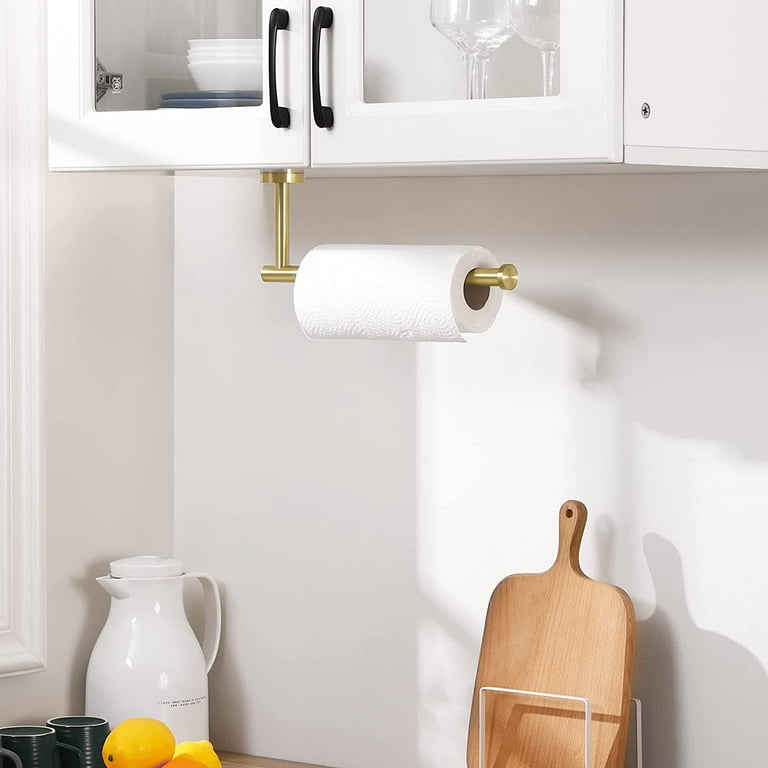 GRASARY Wall Mount Paper Towel Holder Paper Towels Rolls for  Kitchen,Bathroom Golden Short