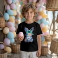 thumbnail image 2 of MUXiin Easter T Shirts for Kids Girls Bunny Eggs Short Sleeve T Shirt Casual Happy Easter Tee Shirt Clothes for Girls (Black,9-10 Years), 2 of 5