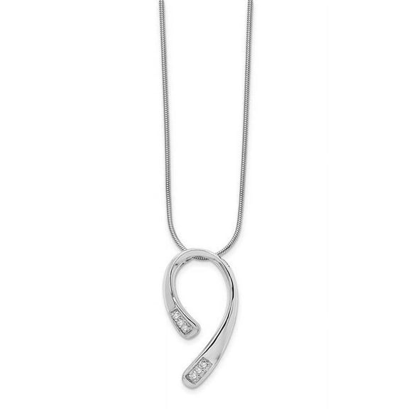 Primal Silver Sterling Silver Rhodium-plated 0.06 Cttw Diamond Necklace