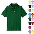 thumbnail image 2 of Girls Collared School Uniform Polo Shirts Kids Short Sleeve Pique Polo Shirt,Dark Green,7-8 Years, 2 of 8