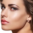thumbnail image 5 of Galaxy Gold 14K Solid Gold 0.85 Carat Natural Aquamarine Huggie Earrings for Women - Rose Gold Fine Jewelry, 5 of 5