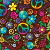 Creative Cuts Fleece 60" wide, 1.5 yard cut fabric, Peace Sign Print
