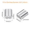 thumbnail image 2 of 200Pcs Aluminum Crimping Loop Sleeve for 5/32" Diameter Wire Rope, Double Ferrule Wire Rope Sleeve for Cable Line End, 2 of 6