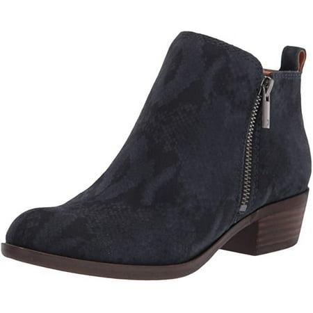 Lucky Brand Basel Almond-Toe Ankle Booties Dark Denim (8.5, Dark Denim)