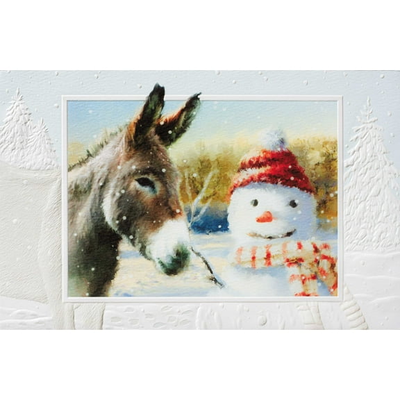 Pumpernickel Press Embossed Christmas Greeting Cards Boxed Set – Long Ears, 16 Count