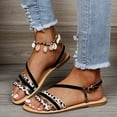thumbnail image 5 of Juebong Sandals clearance Flat Sandals for Women Girls 2024 Cute Beach Strappy Slides Sandal Shoes Dress Casual Summer Gladiator Bohemian Flats, 5 of 5