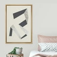 thumbnail image 3 of PixonSign Framed Canvas Print Wall Art Art Deco Retro Gray Geometric Line Pattern Abstract Shapes Illustrations Modern Art Decorative Minimal for Living Room, Bedroom, Office - 24"x36" Natural, 3 of 5
