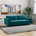 thumbnail image 6 of Desmond Mid Century Modern Tufted Cushion Back Turquoise Velvet Living Room Sofa, 6 of 6