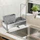 thumbnail image 3 of Fregadero de cocina Organizador de escurridor de esponja | Paño de cocina de encimera de acero inoxidable y jabonero para platos | Bastidor de almacenamiento modular con particiones | 1 pieza | 9,8, 3 of 5