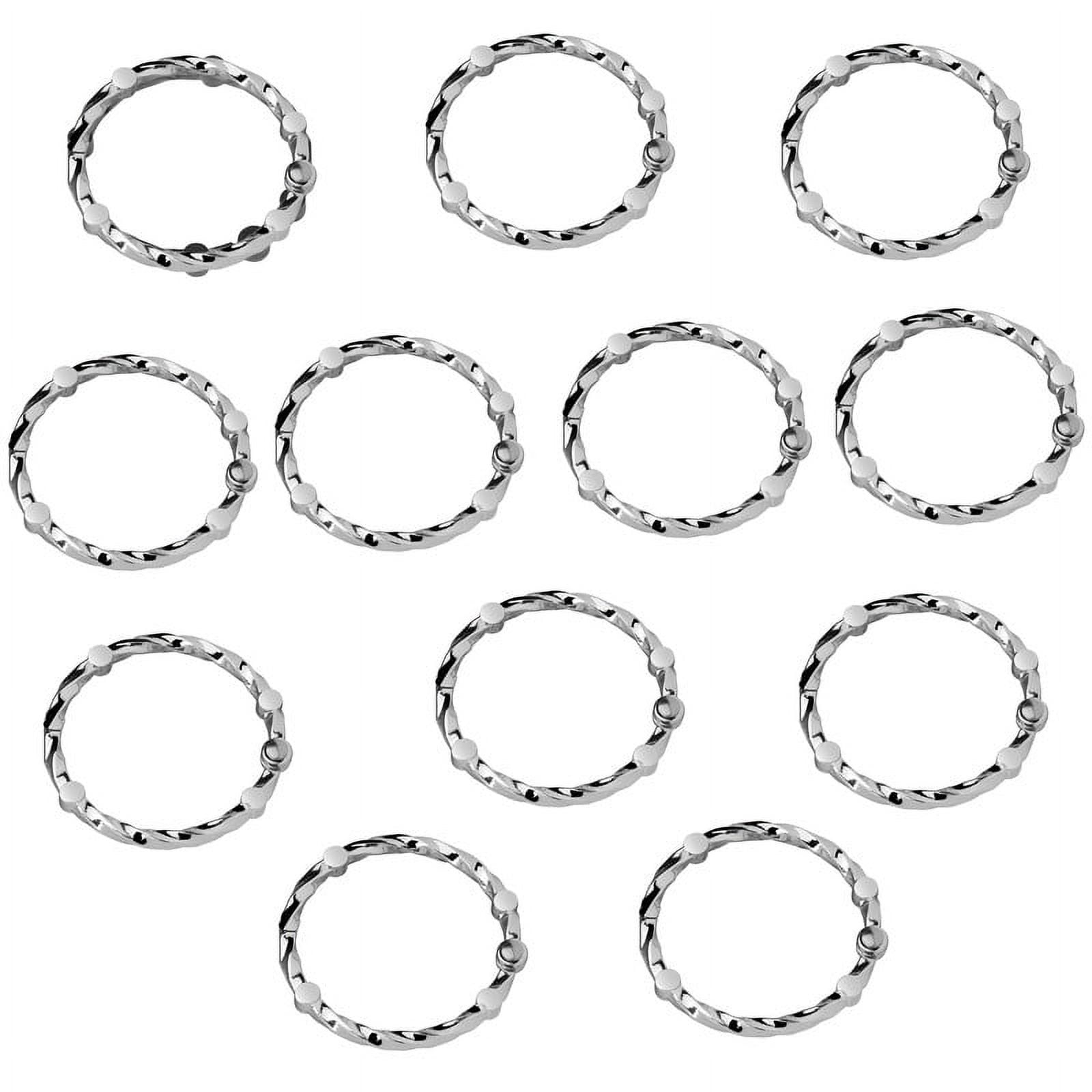 Utopia Alley Shower Eternity Curtain Rings, Rustproof Zinc Shower Curtain Rings for Bathroom Shower Rods Curtains - Set of 12- Chrome