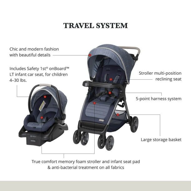 MONBEBE Monbebe Bizou Travel System, Astros, Infant & Toddler