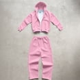 thumbnail image 6 of Iaqnaocc Mens Sweat Suit 2 Piece Set Casual Athletic Zip Up Hooded Sweatshirt and Sweatpant Work Out Fall Track Suit Outfits with Pocket Pink 3XL, 6 of 6
