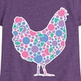 thumbnail image 3 of Instant Message - Floral Chicken - Toddler And Youth Girls Short Sleeve Graphic T-Shirt, 3 of 6