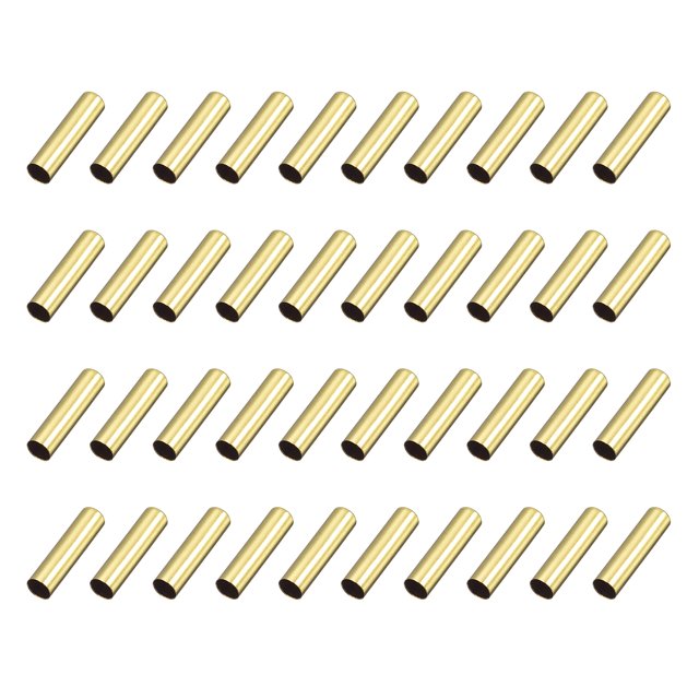 Unique Bargains 40Pack 4.5x18mm Metal Shoelace Tips Column Shoelace Repair Cords End Tips Gold
