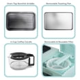 thumbnail image 4 of Elite Gourmet Americana 2 rebanadas, plancha de 9.5 pulgadas con tapa de vidrio, estación central de desayuno 3 en 1, cafetera de 4 tazas, horno tostador con temporizador de 15 minutos, modo selector, 4 of 5