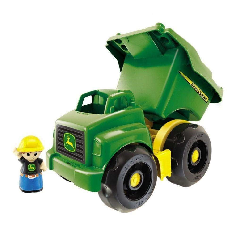Mega Bloks John Deere Large Vehicle Dump Truck with 1-Block Buddy