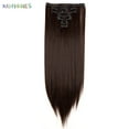 thumbnail image 3 of BadPiggies 24" 16 Clips Long Straight Wig Full Head Clip in Synthetic Hair Extensions 6Pcs Hairpiece for Women (2/33# Dark Brown), 3 of 6
