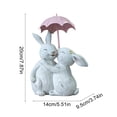 thumbnail image 3 of Naittoop Little Rabbits Sculpture Umbrella Rabbits Resin Decorative Ornament Suitable For Valentine's Day And Easter Decoration, 3 of 6