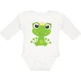 thumbnail image 3 of Inktastic Cute Frog, Green Frog, Frog Princess, Crown Girls Long Sleeve Baby Bodysuit, 3 of 5