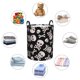 thumbnail image 4 of Fotbe black white Skull bone Cesto de Ropa con Asas, Cesto Impermeable de Gran Capacidad, Bolsa de Lavado para Dormitorio, Cesto de Ropa con Ruedas y Asas-Small, 4 of 6
