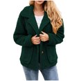 thumbnail image 2 of Puntoco Mujer Otoño Invierno Solapa Color Sólido Manga Larga Botón Felpa Chaqueta tops Rollbacks Puntoco Puntoco-3918, 2 of 9