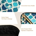 thumbnail image 5 of FORMRS Makeup Bag Travel Cosmetic Organizer for Women Fold Flat Zipper Pouch with Handle, Blue Geometric Pattern, 5 of 8