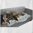 thumbnail image 6 of Goat Soft Flannel Fleece Blanket, Colorful Goat Skull Ornamented with Floral and Petal Motifs Chinese New Year Festival, Cozy Plush for Indoor and Outdoor Use, 50" x 60", Multicolor, by Ambesonne, 6 of 6