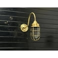 thumbnail image 2 of Vintage Solid Brass Gooseneck Nautical Wall Light – Outdoor Waterproof Ship Cage Sconce, 2 of 4
