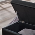 thumbnail image 5 of 56.7" Ottoman with Storage Bench Large PU Leather Footrest for Bedroom(Black), 5 of 8