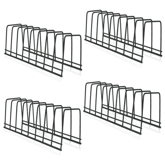 4 PCS Kitchen Pot Lid Holder Cabinet Pot Lid Organizer Suitable for Bakeware, Plate, Pots & Pans, Dish, Cutting Boards, Serving Trays, Reusable Containers in Cabinet Pantry (Black)